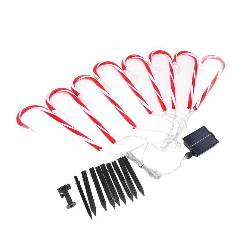 Christmas Candy Cane Light 1 for 8 Solar Candy Cane
