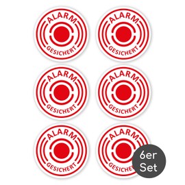 '10 Pieces Isecur® Stickers – Alarm, Alarmgesichert, 40 mm Diameter, Model _ 004 _ 40 _ Outside, Sign of außenklebend Alarm for Window Panes Home, Car, Truck, Construction Machines