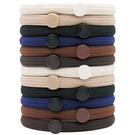 Qooocy Women's Hair Ties for Thick or Curly Hair. No Slip Ponytail Holders Sports Thick Hair Ties, 8MM, 12Pcs, Classic