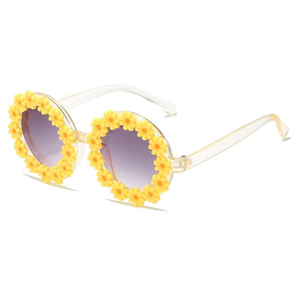 Round Flower Sunglasses for Girls Flower Shaped Cute Glasses UV