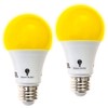 2-Pack Solray A19 Amber Yellow LED Bug Light Bulb No