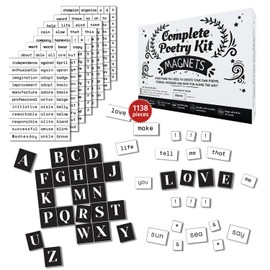 1138 PCS Complete Poetry Magnets Kit, Word Magnet for Fridge, Magnetic Words, Word Fridge Magnets, Sentence Building, Sentence Magnet to Write Poems, Stories, Conversations - Simply Magic