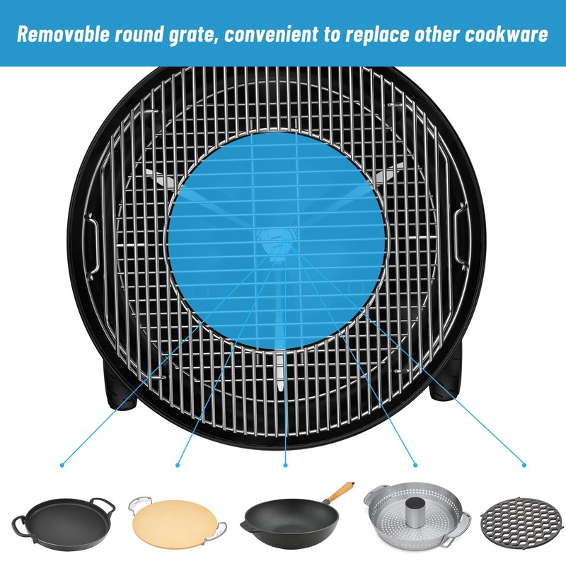 Skyflame Charkettle Double-Side Hinged Cooking Grate, Gourmet BBQ System Replacement