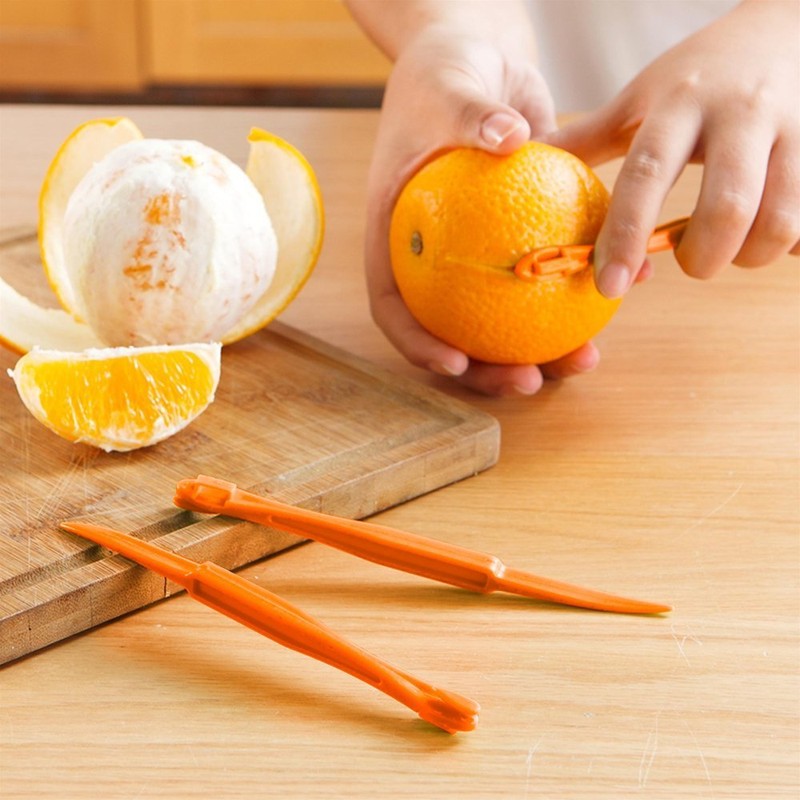 Orange Citrus Peelers, Cosmer Set of 15 Plastic Easy Slicer