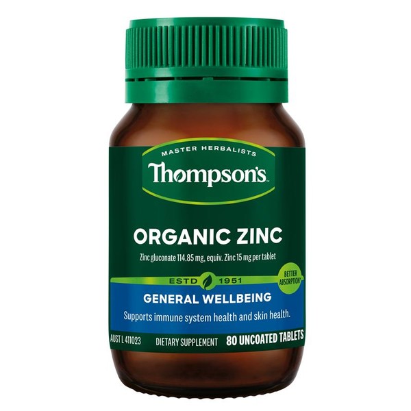 Thompson's Organic Zinc 80 Tablets
