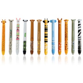 Pack of 12 Erasable Pens, 0.7 mm Erasable Ballpoint Pens for Drawing and Correction, Reusable Pens with Soft Erasing Function, Ideal for School and Office (Red + Blue)