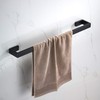 JunSun Matte Black Bath Towel Bar 24 Inch Bathroom Towel