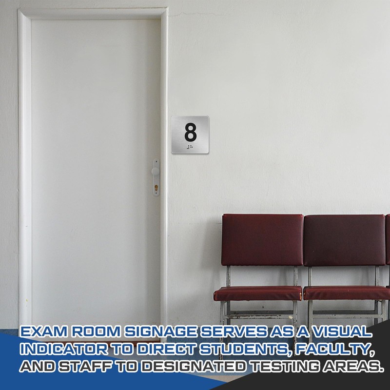 Yaocom Exam Room Sign Numbers 6-10 with Braille and Tactile