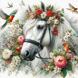 Acudotr Horse Diamond Painting Kits for Adults, 5D DIY Diamond Art Kits for Beginners, Full Drill Diamond Painting Kits for Home Wall Decor, 12x12 Inch