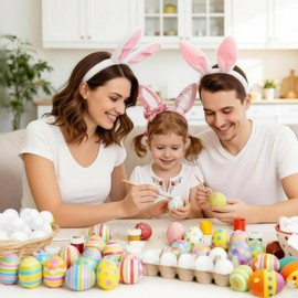 Hanwin Plastic Easter Eggs Fillable White for Decorations Tree, Outdoor, DIY (4 * 6CM 50PCS white)