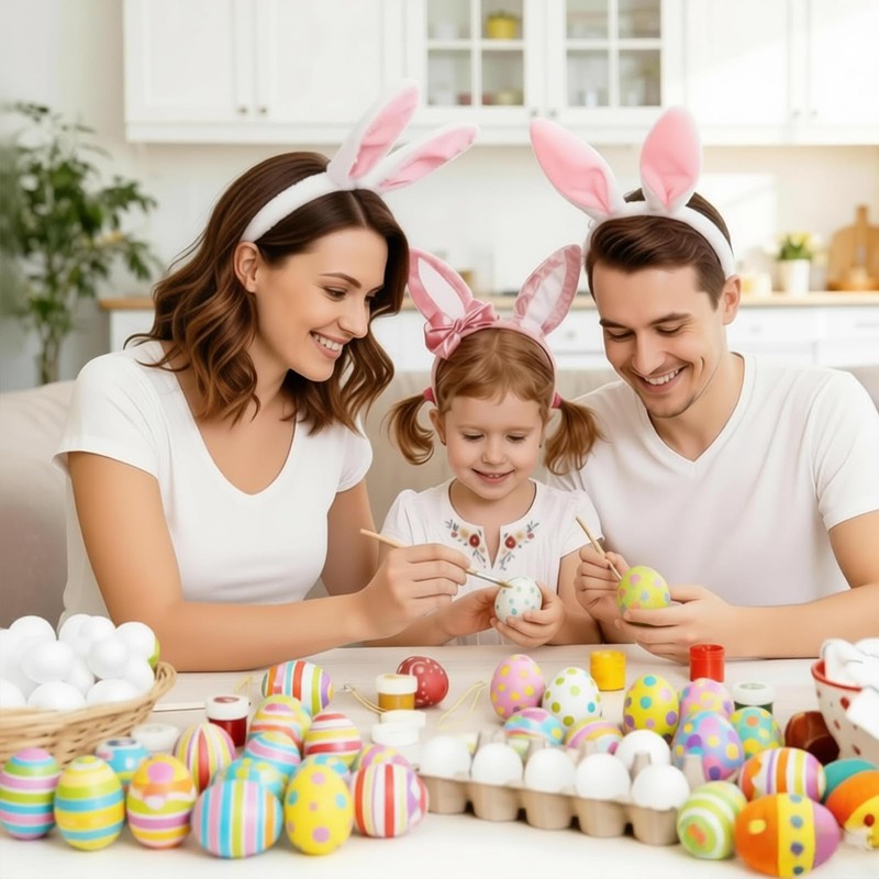 Hanwin Plastic Easter Eggs Fillable White for Decorations Tree, Outdoor,