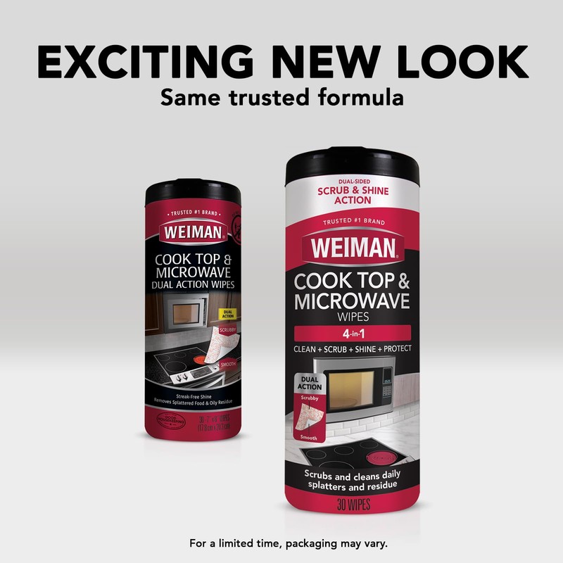 Weiman Glass Cooktop and Microwave Wipes - 2 Pack -
