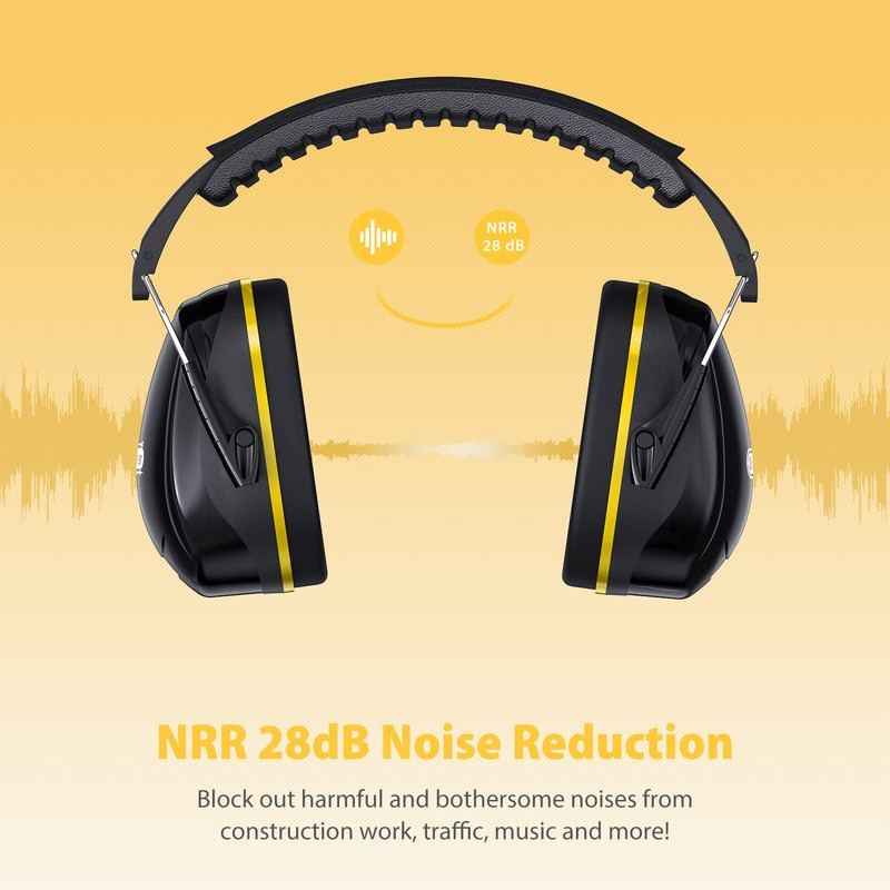 Dr.meter Ear Muffs for Noise Reduction, Pink+Black & Orange