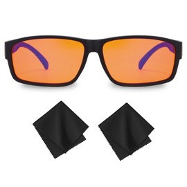 REBUCINA Blue Light Blocking Glasses,Blue Light Glasses Men,Gaming Glasses,Matte Orange Glasses,Gaming Glasses,Relieve Eye Fatigue,Light Sensitivity,with 2 Glasses Cloths