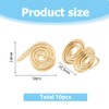 Hobbspring Pack of 10 Non-Pierced Stainless Steel Spiral Earrings, Golden