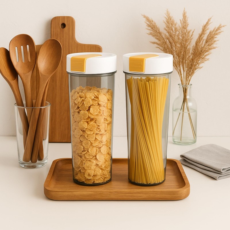ZNEFUN 2 Pack 34OZ Pasta Storage Container with Airtight Seal,