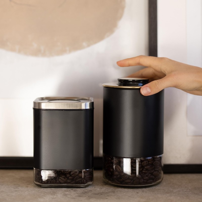 Kaffe Glass Coffee Canister (8oz) w/Airtight Lid - Click to