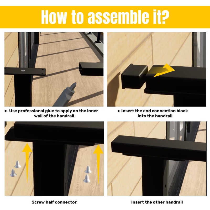 Dawn Railing 1 Pack Handrail End Cap 1"x2" Aluminum Alloy