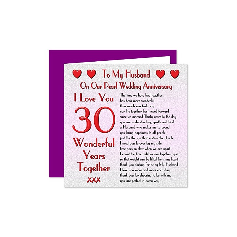 My Husband 30th Wedding Anniversary Card - On Our Pearl