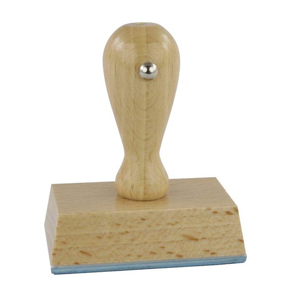 Wooden Stamp with Individual Text Plate in Many Sizes Rectangular