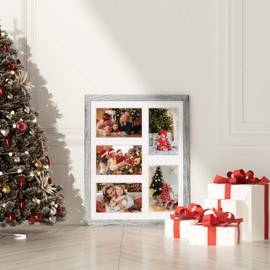 Vittanly 11x14 Collage Picture Frame, Displays 5Pcs 4x6 Pictures with Mat or 1Pcs 11x14 without Mat for Wall Mounting, Picture Frames Collage Wall Decor in Grey, 1 Pack