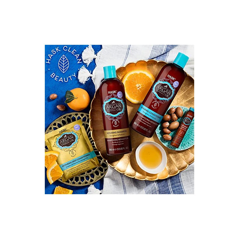 HASK, Acondicionador Reparador de Aceite de Argán, Revive y Restaura