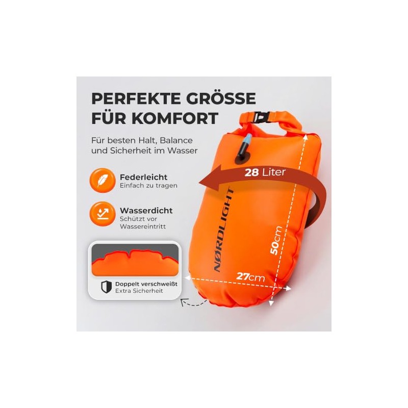 Nordlight Inflatable Waterproof Swimming Buoy with Dry Bag