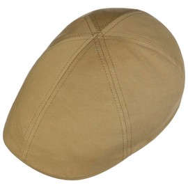 Stetson Texas Hertford Flat Cap - Plain Hat - Cotton Peaked Cap with UV Protection 40+ - Made in EU - Men - Spring/Summer, khaki