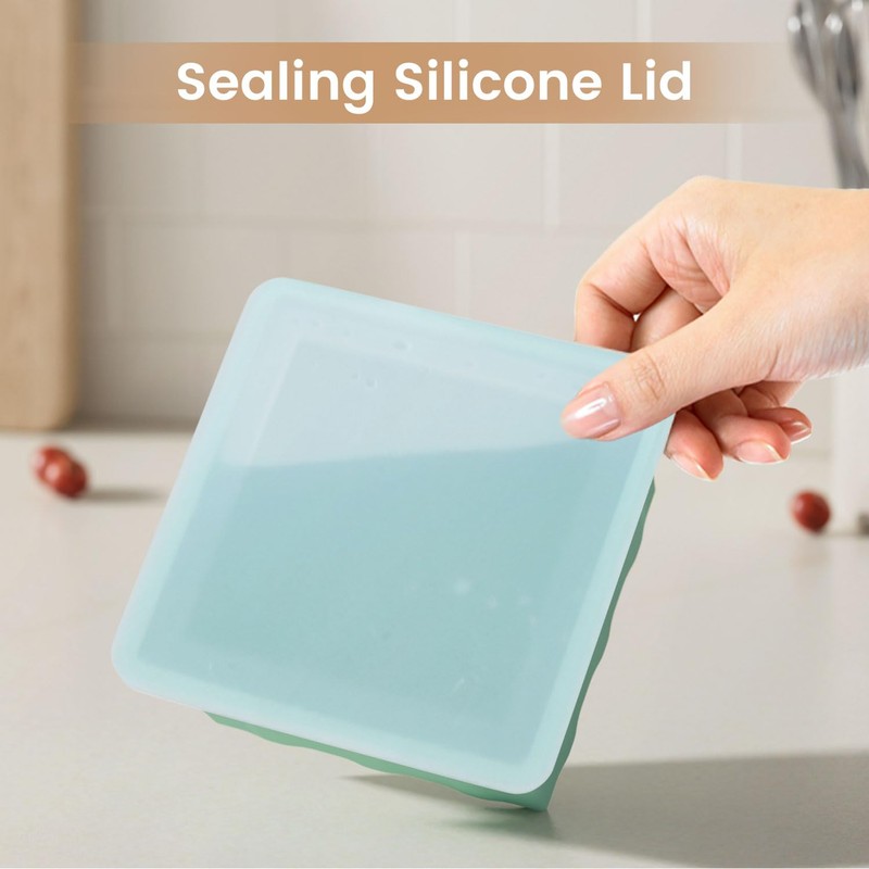 Silicone Freezer Tray for Soup Ice Cubes: 2-Cup Freezing Trays