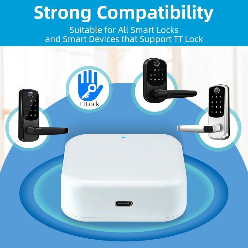 Smart Lock G2 WiFi Gateway,Keyless Entry Door Lock & TT