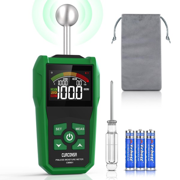 Moisture Meter, CURCONSA Moisture Meter with Colour LCD and Acoustic