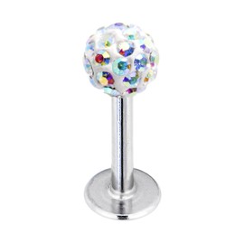 Body Candy Aurora Ferido Ball Labret Monroe Tragus Created with Crystal 16 Gauge