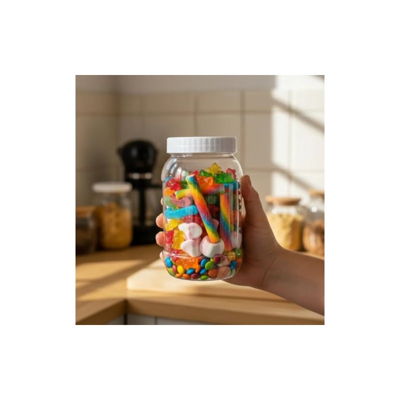 Envase Bote Tarro Contenedor pet plástico 500ml con tapa plana