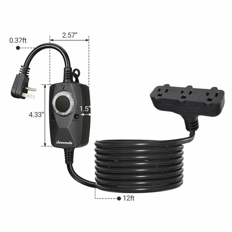 DEWENWILS Outdoor Light Sensor Timer for Pool Pump 12FT Extension