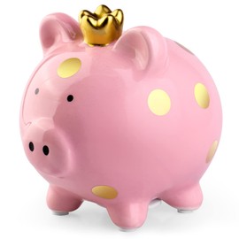 Ceramic Pig Piggy Bank Children Pink: Piggy Bank Money Box Children, Nizirioo Lucky Pig Money Gift Baby Girl for Gifts Money Box for Opening Wedding Decoration