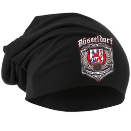 Uglyshirt87 Forever Düsseldorf Hat | Knitted Hat - Düsseldorf Beanie - Hat - Düsseldorf Logo - Hat - City - City, Black print: multi-coloured