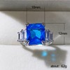 Psiroy Women's 925 Sterling Silver Plated Emerald Cut Simulated Blue