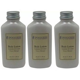 Poggesi Coco Mango Lotion Lot of 3 each 2oz Bottles. Total of 6oz