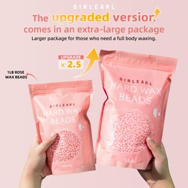 GIRLEARLE 2.5lb Wax Beads for Hair Removal, Brazilian Bikini Hard Wax for Women Men, Hard Wax beads Perfect for Coarse Hair Full body Legs, Face and Underarms at Home Waxing Beads for Sensitive Skin
