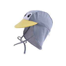 Cuddle Club Baby and Toddler Adjustable Sun Hat | UPF 50+ All-Day UV Protection for Infant's Head & Neck - Penguin Grey M