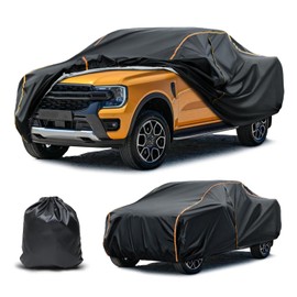 Funda de coche compatible con Ford Ranger, protección impermeable para todo tipo de clima, funda de algodón PEVA Spunlace para camión con puerta de cierre