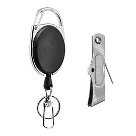 SAMSFX Fishing Tippet Line Nippers Fly Line Clippers Snips, Hook Eye Cleaner, Hook Sharpener with Zinger Retractors (Line Nipper with Oval Retractors)