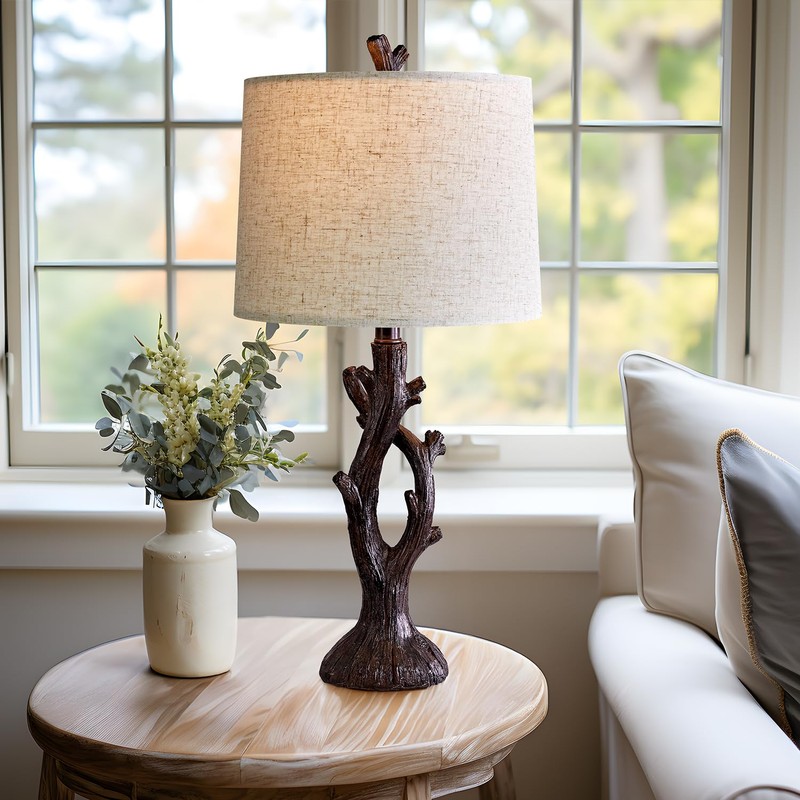 OYEARS 25" Farmhouse Table Lamp Set of 2 for Living