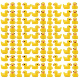 Mini Resin Ducks for Crafts, 100pcs Cute Resin Ducks Miniature Colorful Tiny Duck Accessories DIY Charms for Crafts Party Supplies Desk Room Home Decoration Yellow