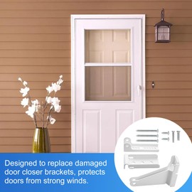 RMSPO Storm Door Closer Bracket in White Color, Reinforced Repair Jamb Bracket Compatible with Andersen, Emco, Larson,Pella,40201 Door Repair Kit, Screen Door Closer Replacement Part for Storm Door