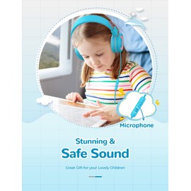 iClever Kids Headphones, Children Headphone for Girls, 85/94dB Volume Limited, Adjustable Headband, Stereo Sound, Foldable, Child Earphones for School Travel