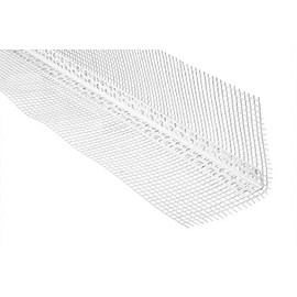 LEMAL PT10 Plaster Rails, PVC Plastic, White, Reinforcement Fabric Outside (10 Metres / 5 Strips) - Edge Protection Plaster Drywall Corner Rails Fabric Corner Angle