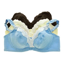 ToBeInStyle sostén de Lactancia con Copa Suave parcialmente alámbrica, Paquete de 3 Unidades, con Ribete de Encaje, Variados, 44DDD