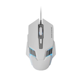 MARSGAMING MM024, RGB Gaming Mouse, Optical Sensor 4000 DPI, Huano Mechanical Switches, RGB Flow Lighting, On-The-Fly DPI Setting 1200/2400/3200/4000 DPI, Multiplatform Compatit, White
