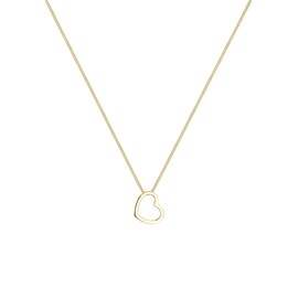 Elli Women's 925 Sterling Silver Gold Plated Heart Necklace of Length 45 cm